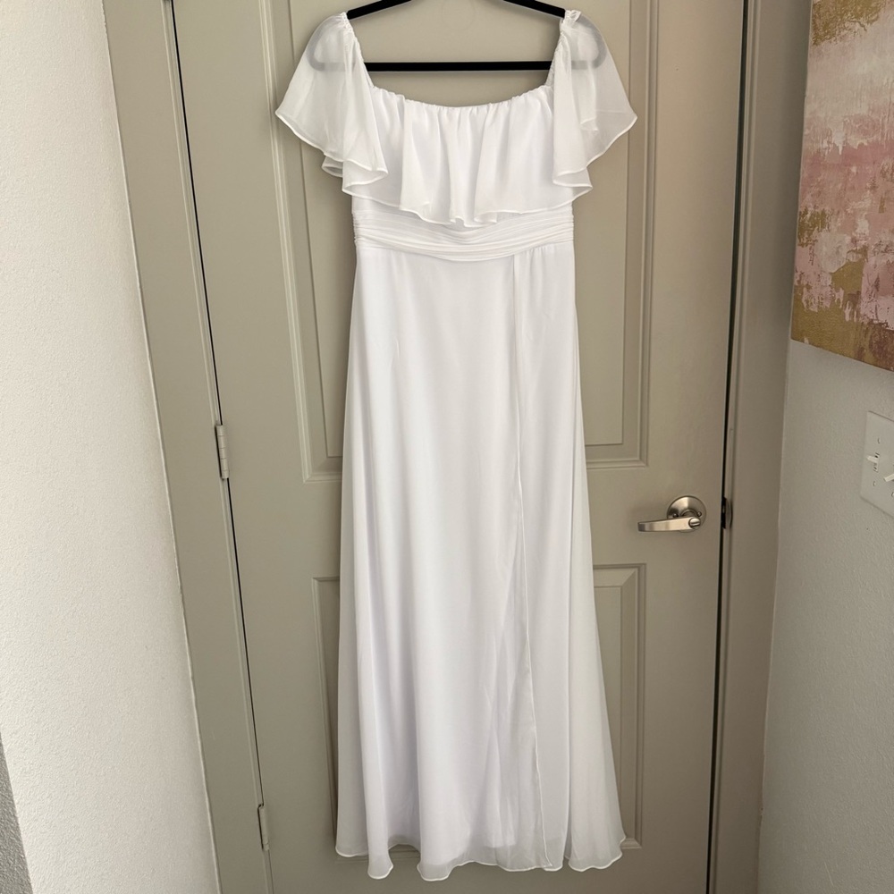 Ever Pretty White Ruffle Maxi Dress
